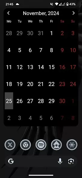 Julls' Calendar Widget Lite скриншот 2