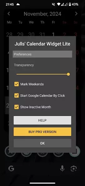 Julls' Calendar Widget Lite скриншот 4
